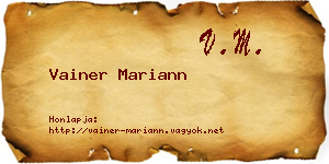 Vainer Mariann névjegykártya