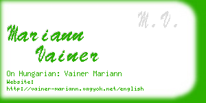 mariann vainer business card
